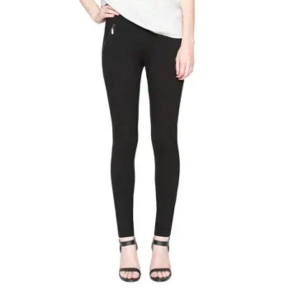 Matty M Ladies’ Ponte Pant with Faux Zipper Pockets Black Sz XS - Picture 1 of 5